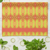 Lime Green en koraal Theedoek (Gevouwen)