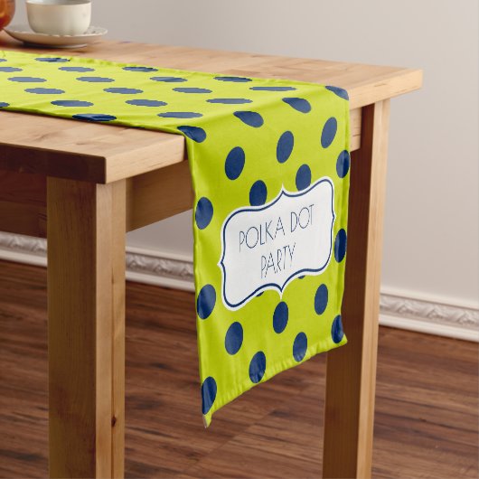 Lime Green en Navy Blue, op maat gemaakt Korte Tafelloper (Voorbeeld)