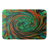 Lime Green en Oranje Abstract Retro Twirl Badmat (Voorkant)