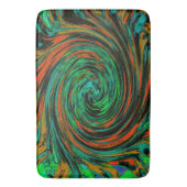 Lime Green en Oranje Abstract Retro Twirl Badmat (Voorkant Verticaal)