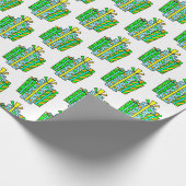 Lime Green en Oranje Whimsical Cartoon Gifts Cadeaupapier (Hoek)