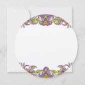 Lime Green en Raspberry Damask Wedding Invitation Kaart (Achterkant)