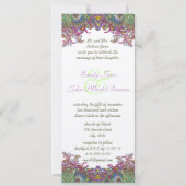 Lime Green en Raspberry Damask Wedding Invitation Kaart (Voorkant)