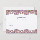 Lime Green en Raspberry Damask Wedding Place Card Kaart (Voorkant)