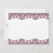 Lime Green en Raspberry Damask Wedding Place Card Kaart (Achterkant)