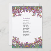 Lime Green en Raspberry Damask Wedding Shower Kaart (Achterkant)