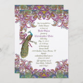 Lime Green en Raspberry Damask Wedding Shower Kaart (Voorkant / Achterkant)