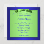 Lime Green en Royal Blue Sweet Sixteen Uitnodiging (Achterkant)