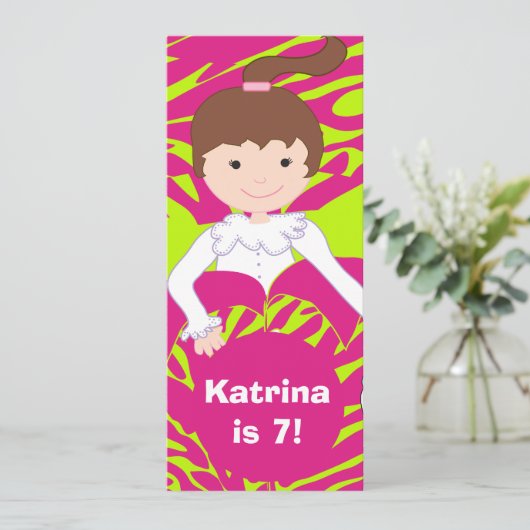 Lime Green en Roze Slumber Party uitnodiging (Staand voorkant)