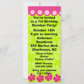 Lime Green en Roze Slumber Party uitnodiging (Achterkant)