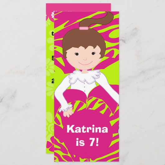 Lime Green en Roze Slumber Party uitnodiging (Voorkant / Achterkant)