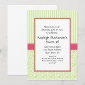 Lime Green en Roze Sweet 16 Uitnodiging (Voorkant / Achterkant)