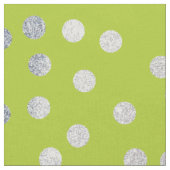 Lime Green en Silver City Stippen Stof (Close Up)