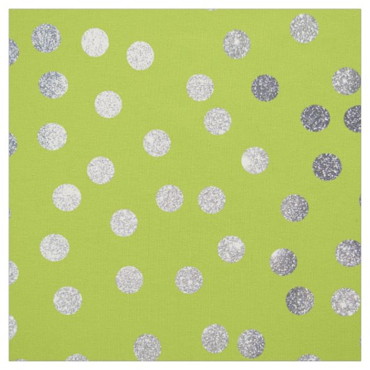 Lime Green en Silver City Stippen Stof (Swatch)