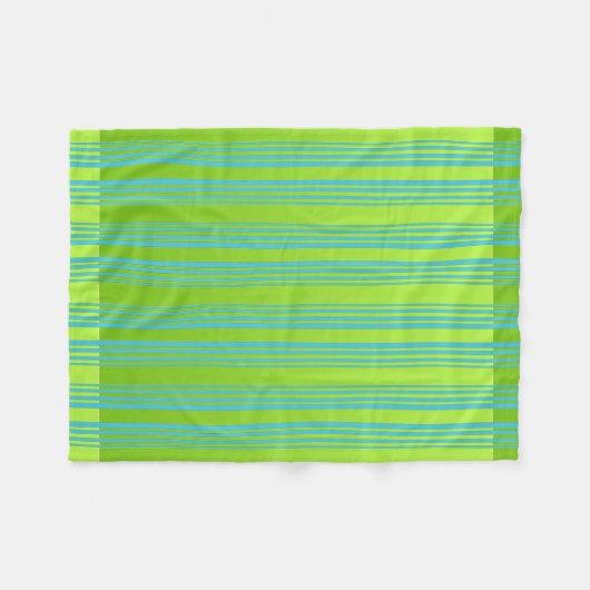 Lime Green en Turquoise Fleece Deken (Voorkant (Horizontaal))