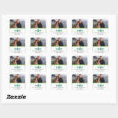 Lime Green en Turquoise Seashell bruiloft Vierkante Sticker (Vel)
