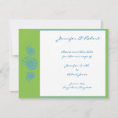 Lime Green en Turquoise Seashell Save the Date (Voorkant)