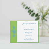 Lime Green en Turquoise Seashell Save the Date (Staand voorkant)