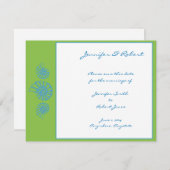 Lime Green en Turquoise Seashell Save the Date (Voorkant / Achterkant)