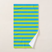 Lime Green en Turquoise Stripes Bad Handdoek (Handdoek)