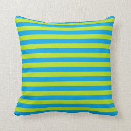 Lime Green en Turquoise Stripes Kussen