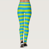 Lime Green en Turquoise Stripes Leggings (Achterkant)