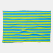 Lime Green en Turquoise Stripes Theedoek (Horizontaal)