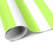 Lime Green en White Bold Stripes Cadeaupapier (Rol Hoek)