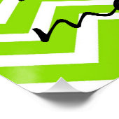 Lime Green en White Chevron Monogram Print Perfect Poster (Hoek)