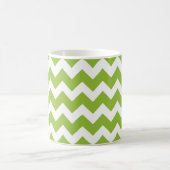 Lime Green en White Chevron Stripe Koffiemok (Center)