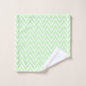 Lime Green en White Chevron Stripes Bad Handdoek (Wasdoekje)