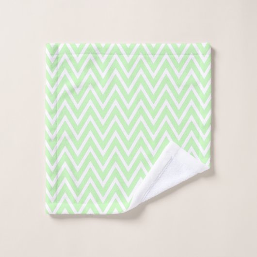 Lime Green en White Chevron Stripes Bad Handdoek (Wasdoekje)