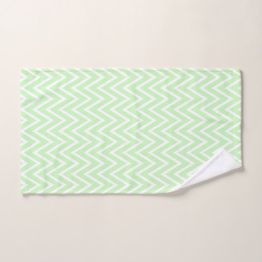 Lime Green en White Chevron Stripes Bad Handdoek (Handdoek)