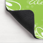 Lime Green en White Floral Mousepad Muismat (Hoek)