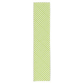 Lime Green en White Flower Pattern Korte Tafelloper (Voorkant)