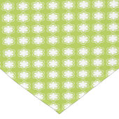 Lime Green en White Flower Pattern Korte Tafelloper (Hoek)
