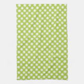 Lime Green en White Flower Pattern Theedoek (Verticaal)