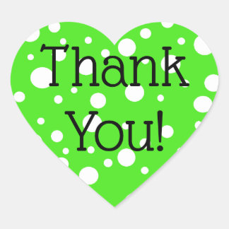 Lime Green en White Polka Dot Dank u Stickers