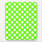 Lime Green en White Polka Dot Muismat (Voorkant)