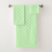 Lime Green en White Polka Dots Bad Handdoek (Insitu)