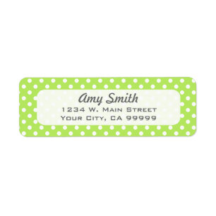 Lime Green en White Polka Dots Etiket