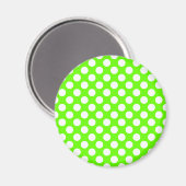 Lime Green en White Polka Dots Magneet (Voorkant / Achterkant)