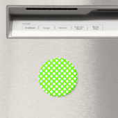 Lime Green en White Polka Dots Magneet (Insitu (Vaatwasser))