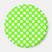 Lime Green en White Polka Dots Magneet (Voorkant)