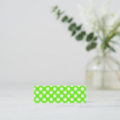 Lime Green en White Polka Dots Mini Visitekaartje (Staand voorkant)