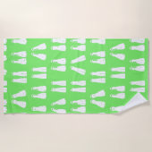 Lime Green en White Snorkeling Flippers Pattern Strandlaken (Voorkant)