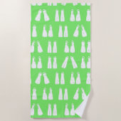 Lime Green en White Snorkeling Flippers Pattern Strandlaken (Voorkant)