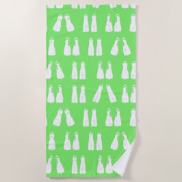 Lime Green en White Snorkeling Flippers Pattern Strandlaken