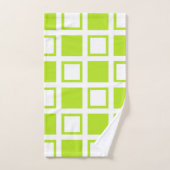 Lime Green en White Squares Bad Handdoek (Handdoek)