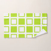 Lime Green en White Squares Bad Handdoek (Handdoek)